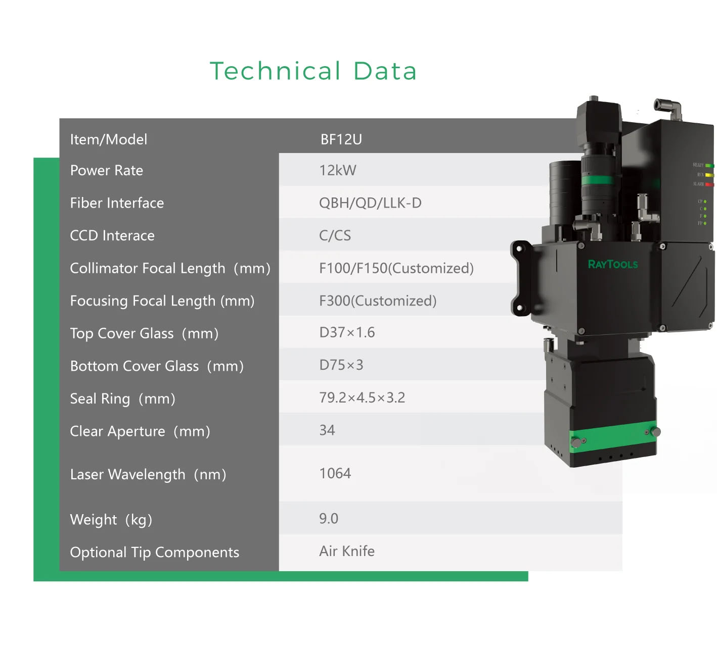 BF12U Programmable Wobble Laser Welding Head