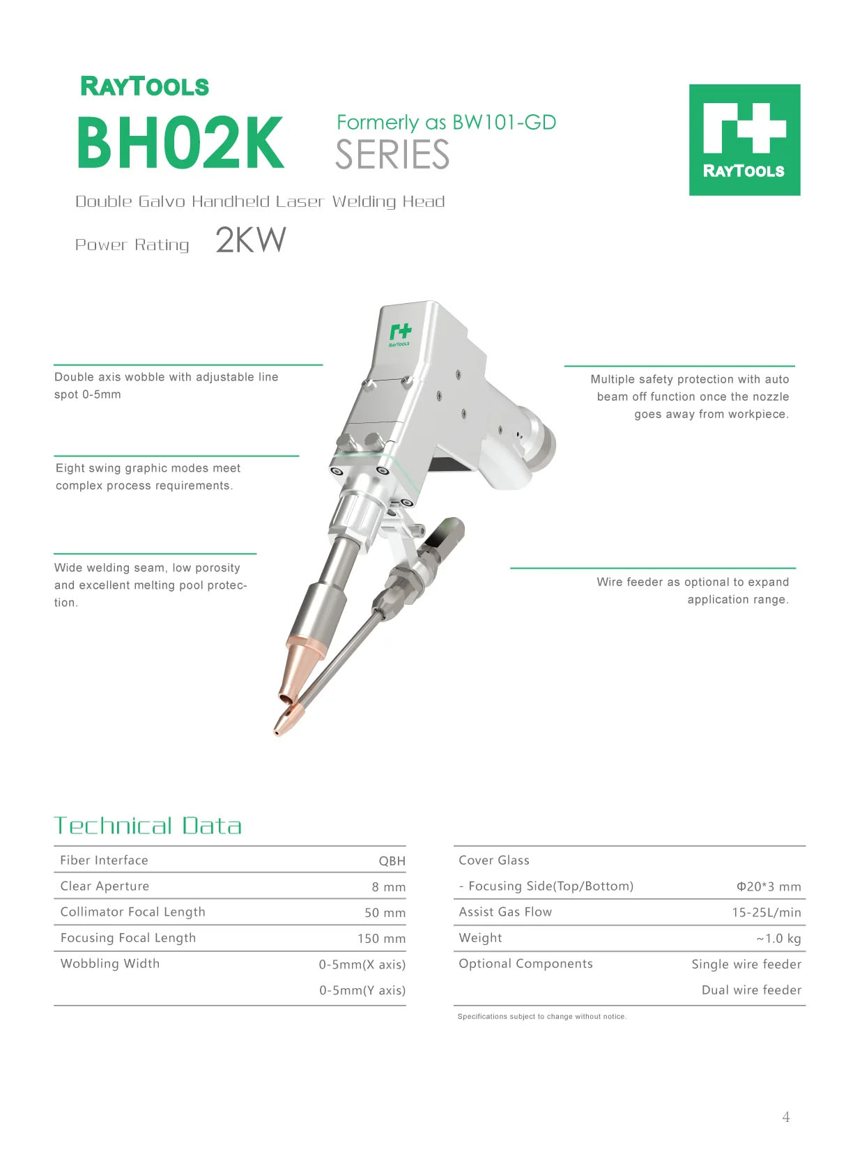 BH02K Double Galvo Laser Welding Head (Formerly as BW101-GD)