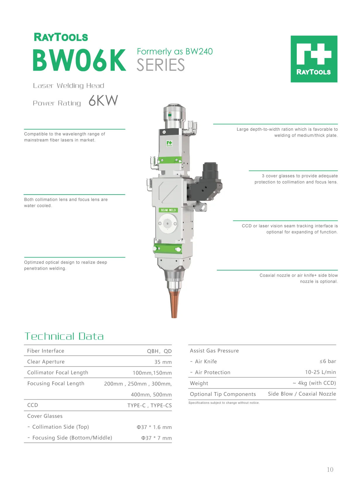 BW06K Laser Welding Head (Formerly as BW240)