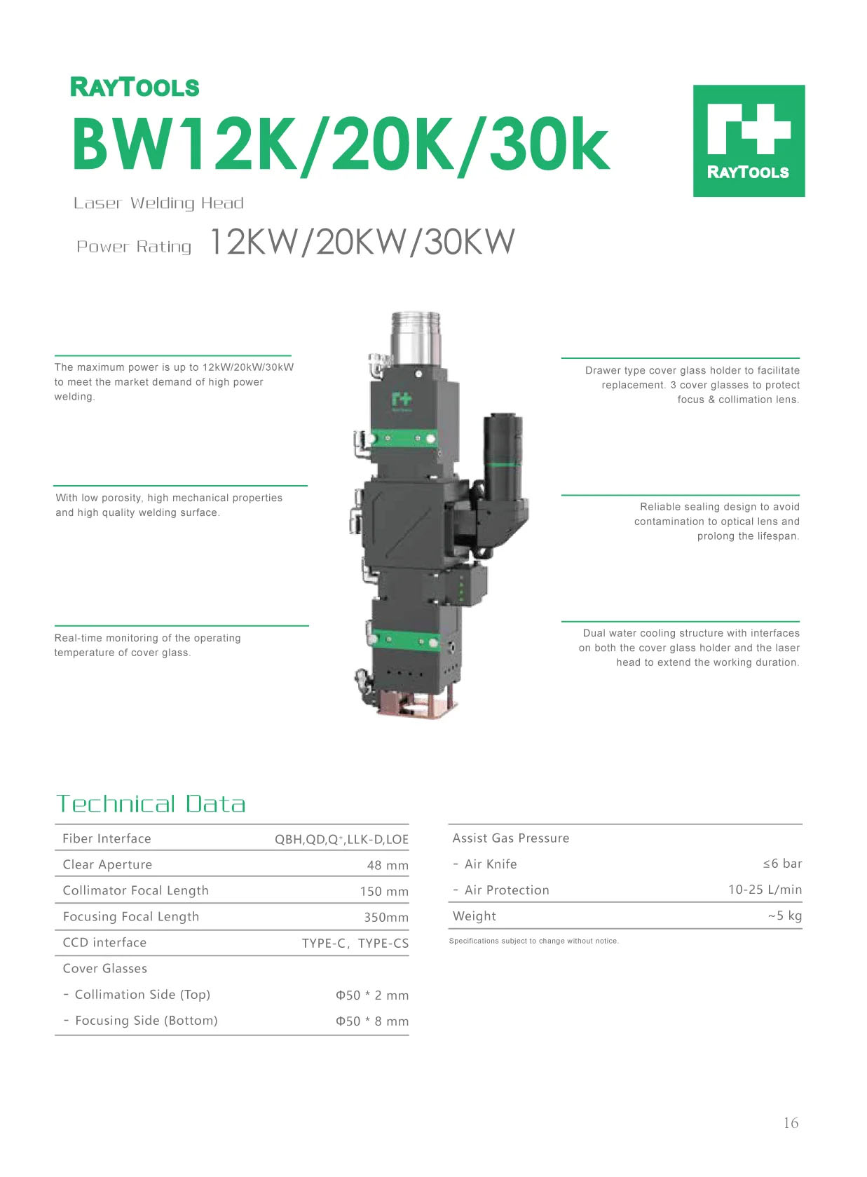 BW12K/BW20K/BW30K Laser Welding Head