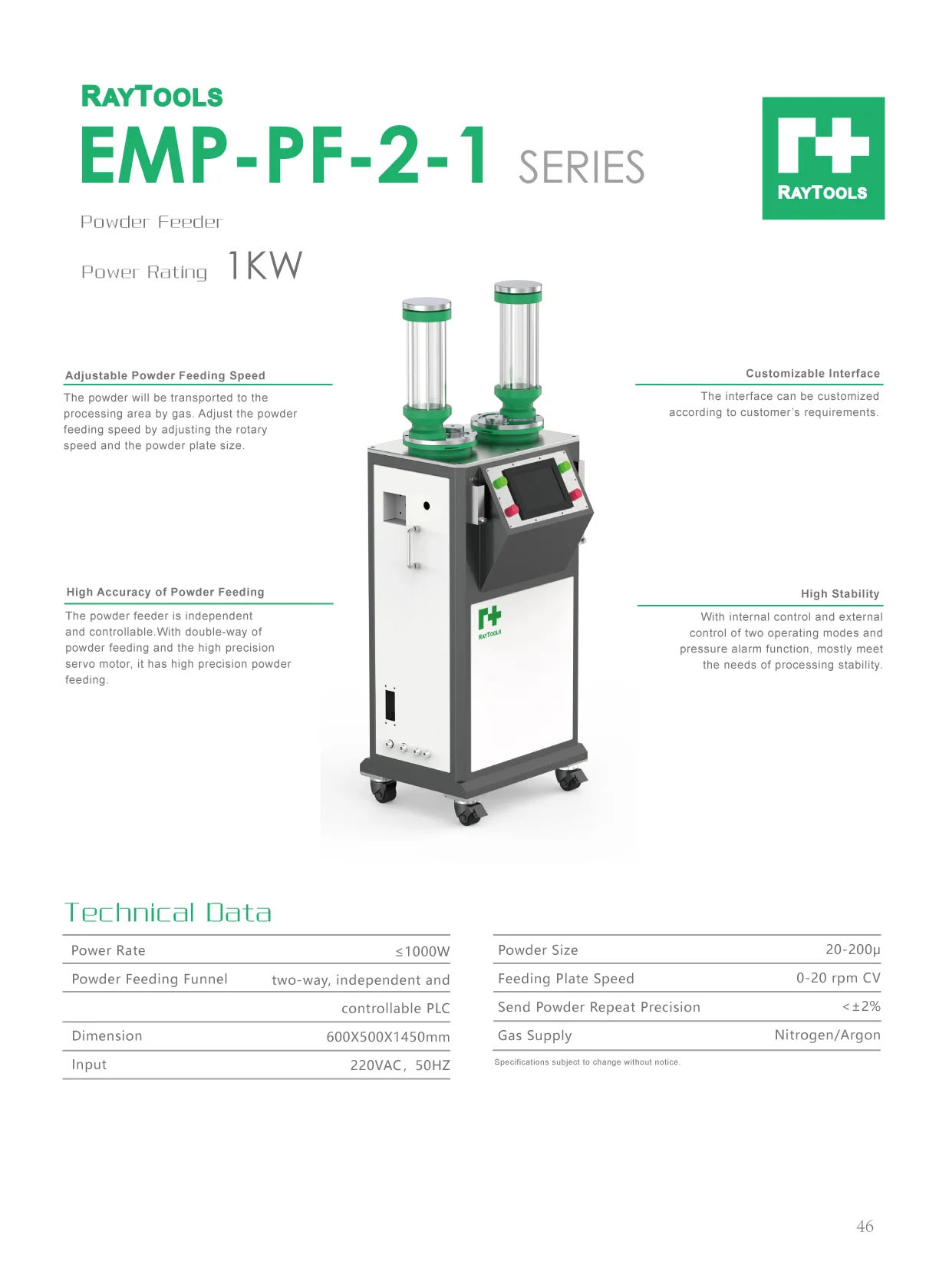 EMP-PF-2-1 Powder Feeder
