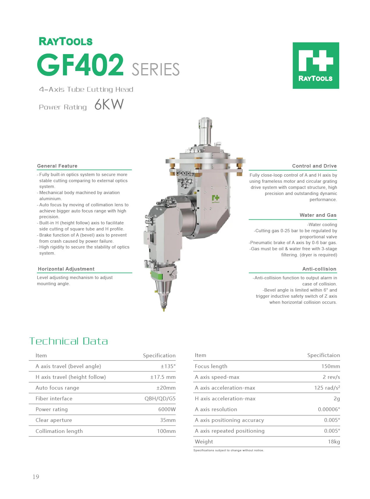 GF402 4-Axis Tube Cutting Head